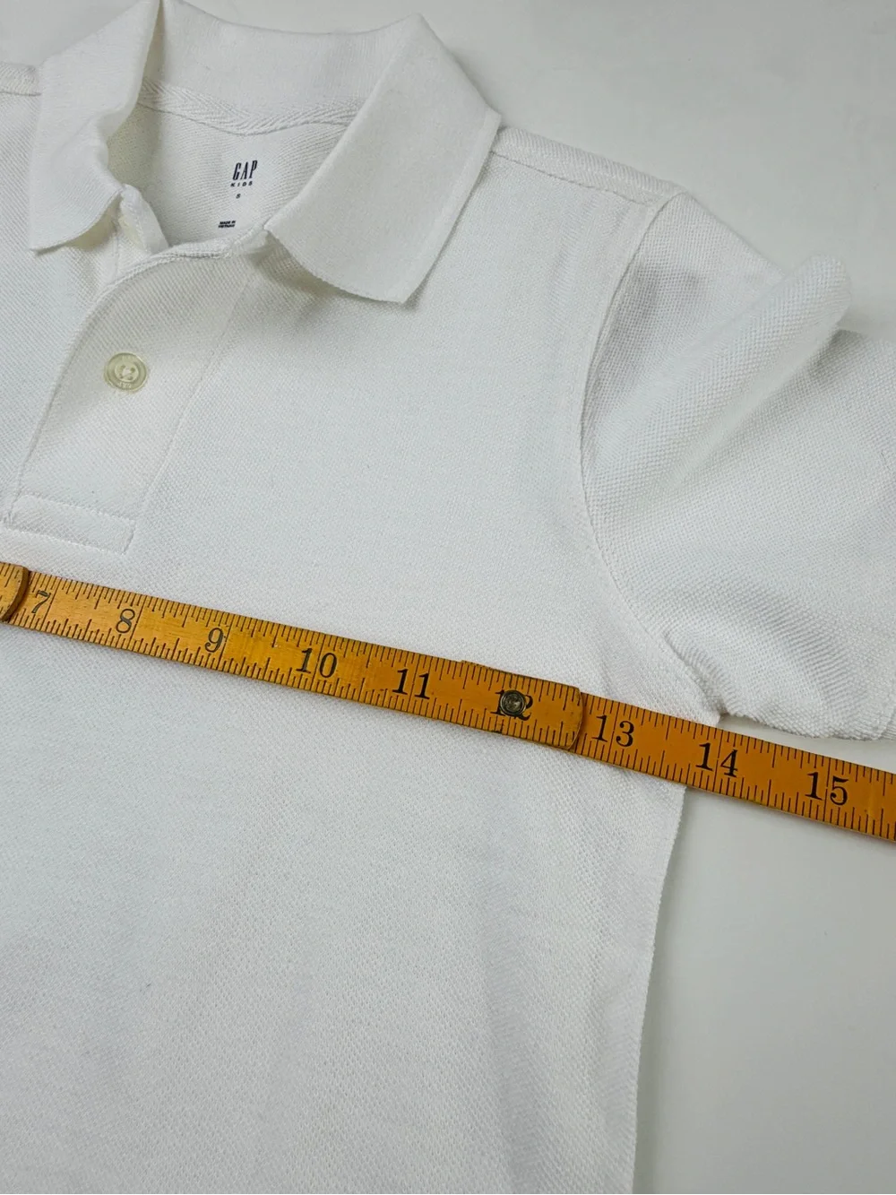GAP Kids 100% Cotton White Short Sleeve Polo Shirt, Szs S & M